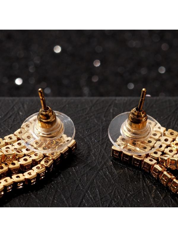 Серьги висячие со стразами 