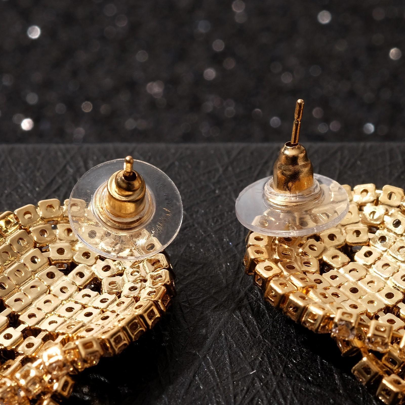 Серьги висячие со стразами 