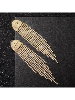 Серьги висячие со стразами 