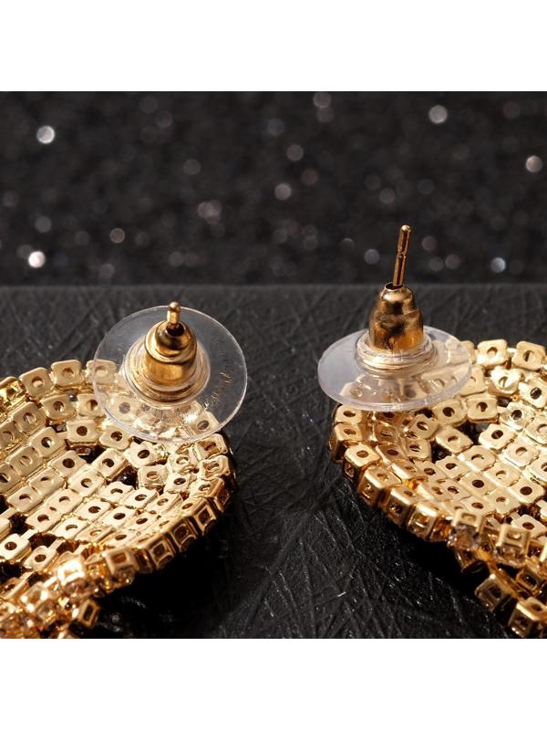 Серьги висячие со стразами 