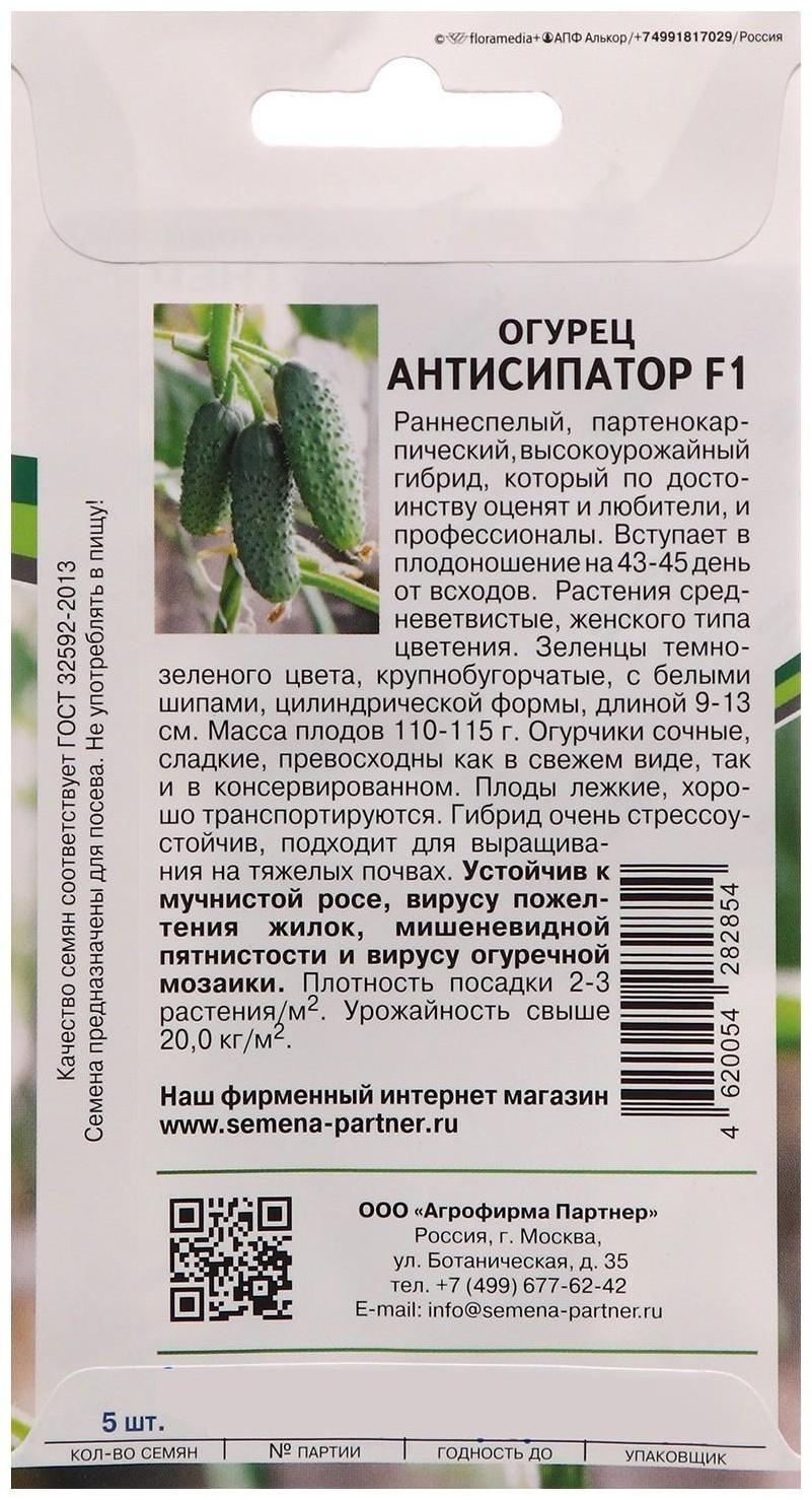 Семена огурец партенокарпический 