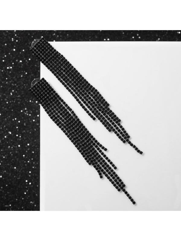 Серьги висячие со стразами 