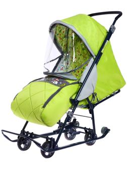 Санки-коляска «Наши детки», цвет лимонный