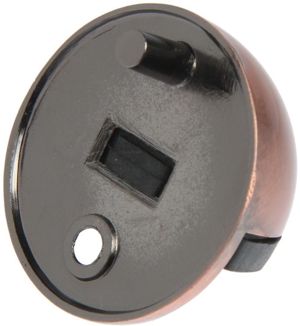 Упор дверной LOCKLAND, с крепежным штырем, d=40 мм, h=25 мм, цвет медь