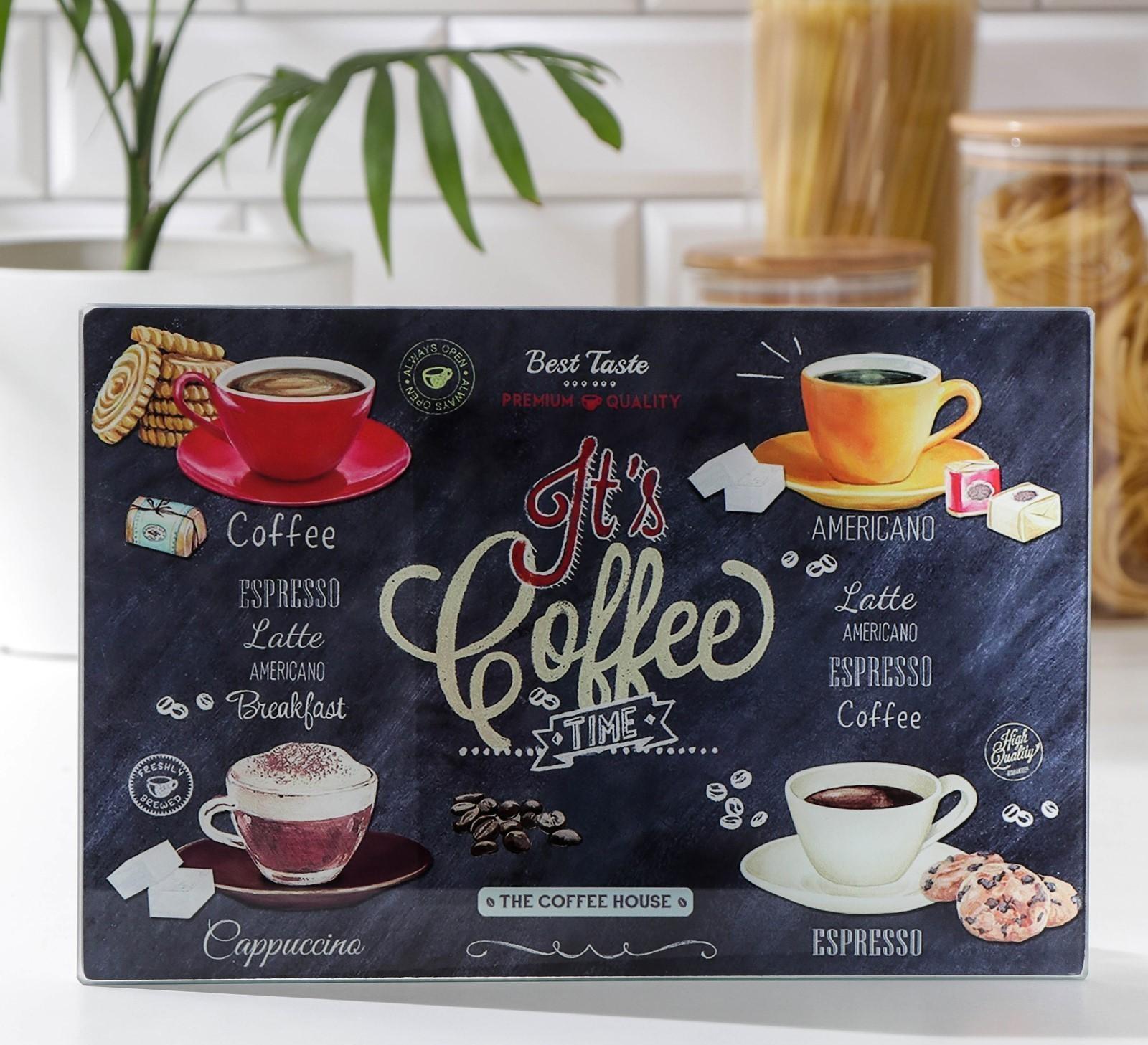 Доска разделочная стеклянная Доляна «Кофемания», 30×20 см