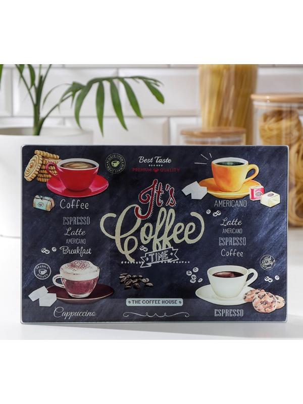 Доска разделочная стеклянная Доляна «Кофемания», 30×20 см