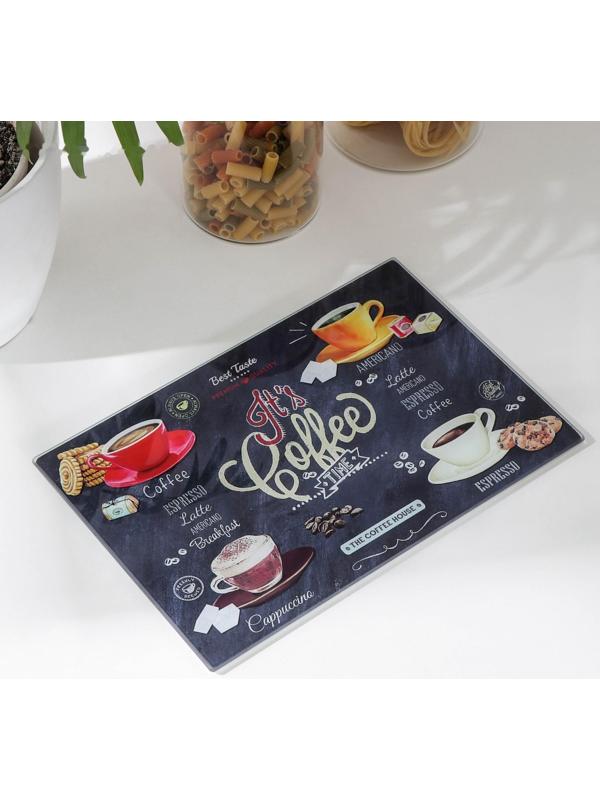 Доска разделочная стеклянная Доляна «Кофемания», 30×20 см