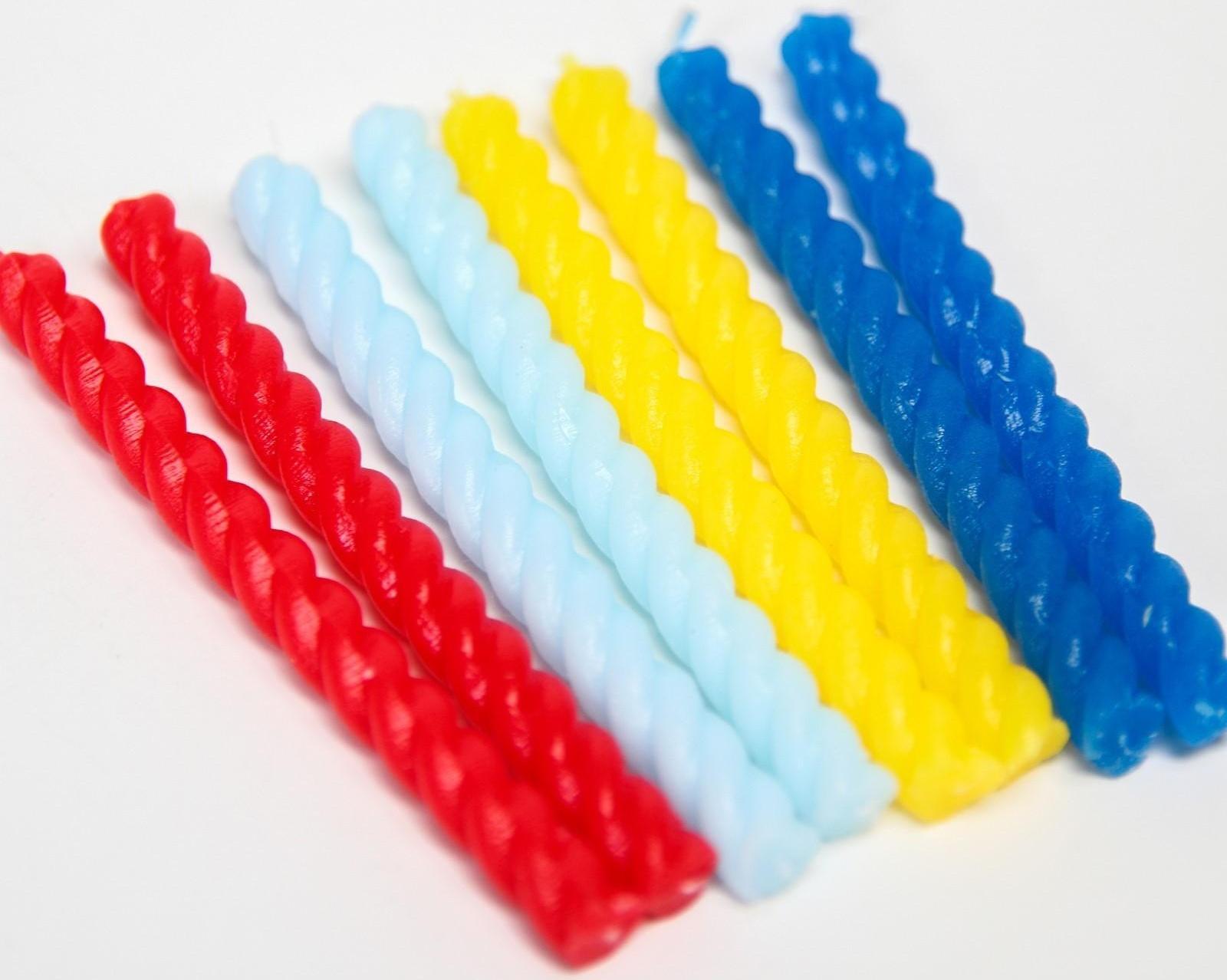 Набор витых свеч в торт 8 шт 