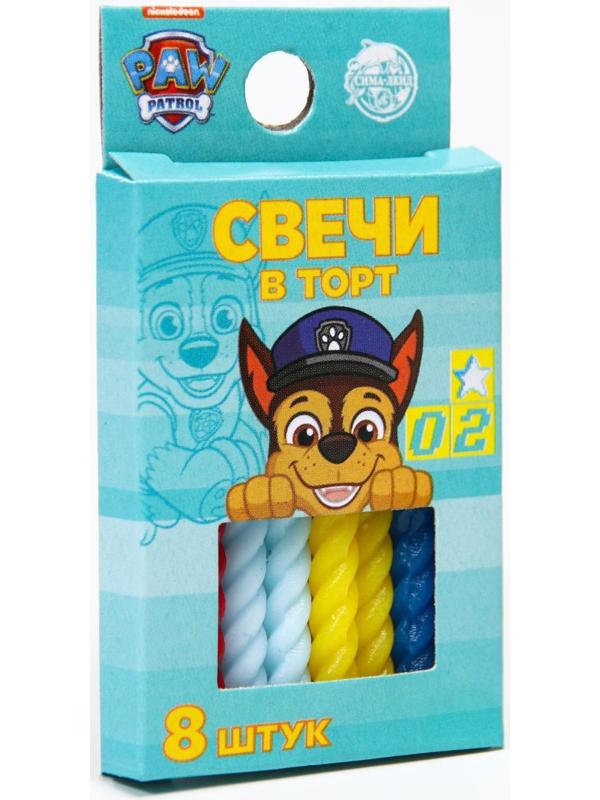 Набор витых свеч в торт 8 шт 