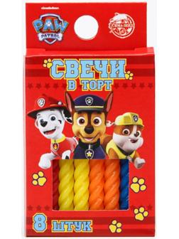 Набор витых свеч в торт 8 шт 