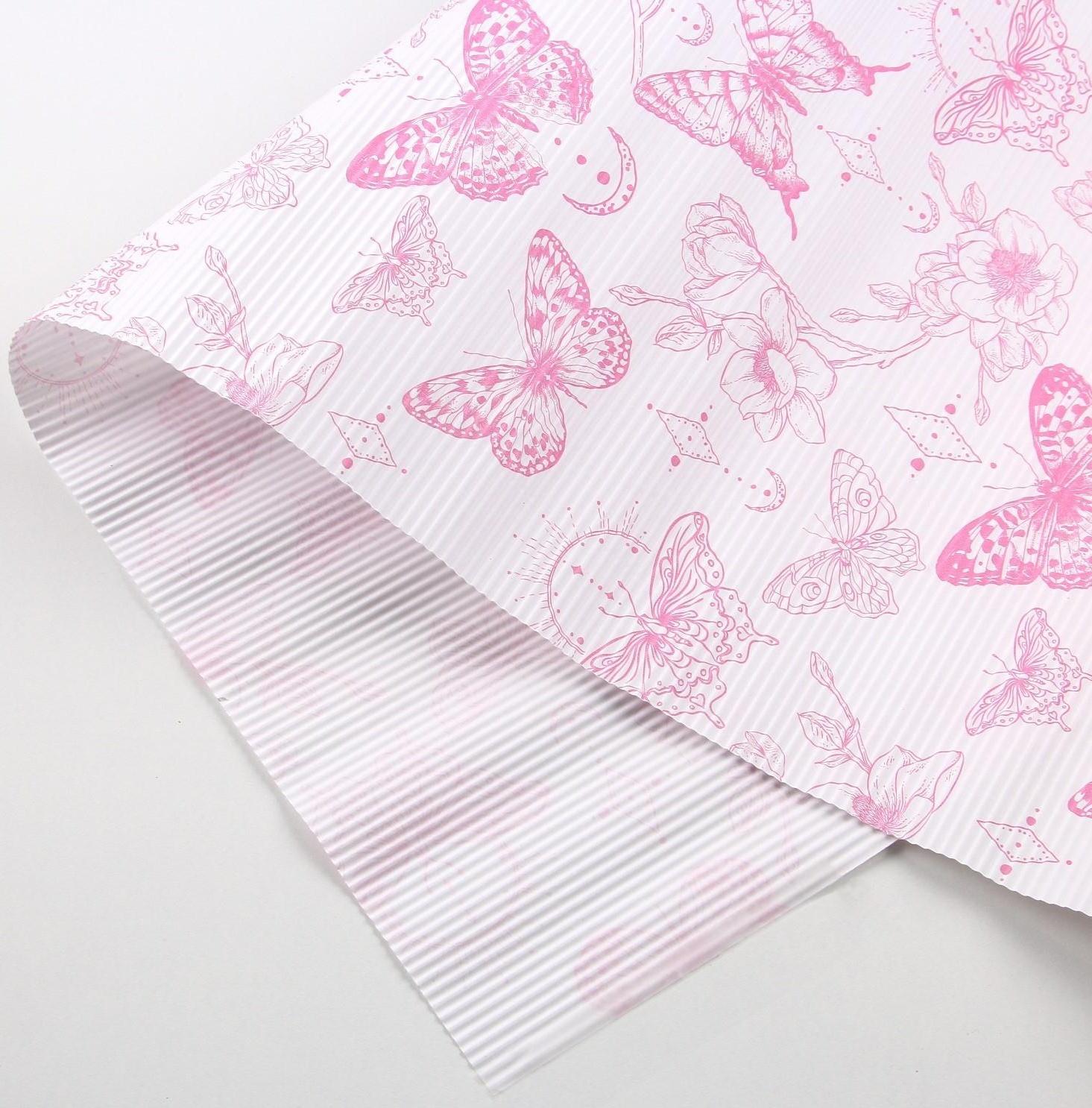 Бумага гофрированная в рулоне «Бабочки», 0,68 x 5 м