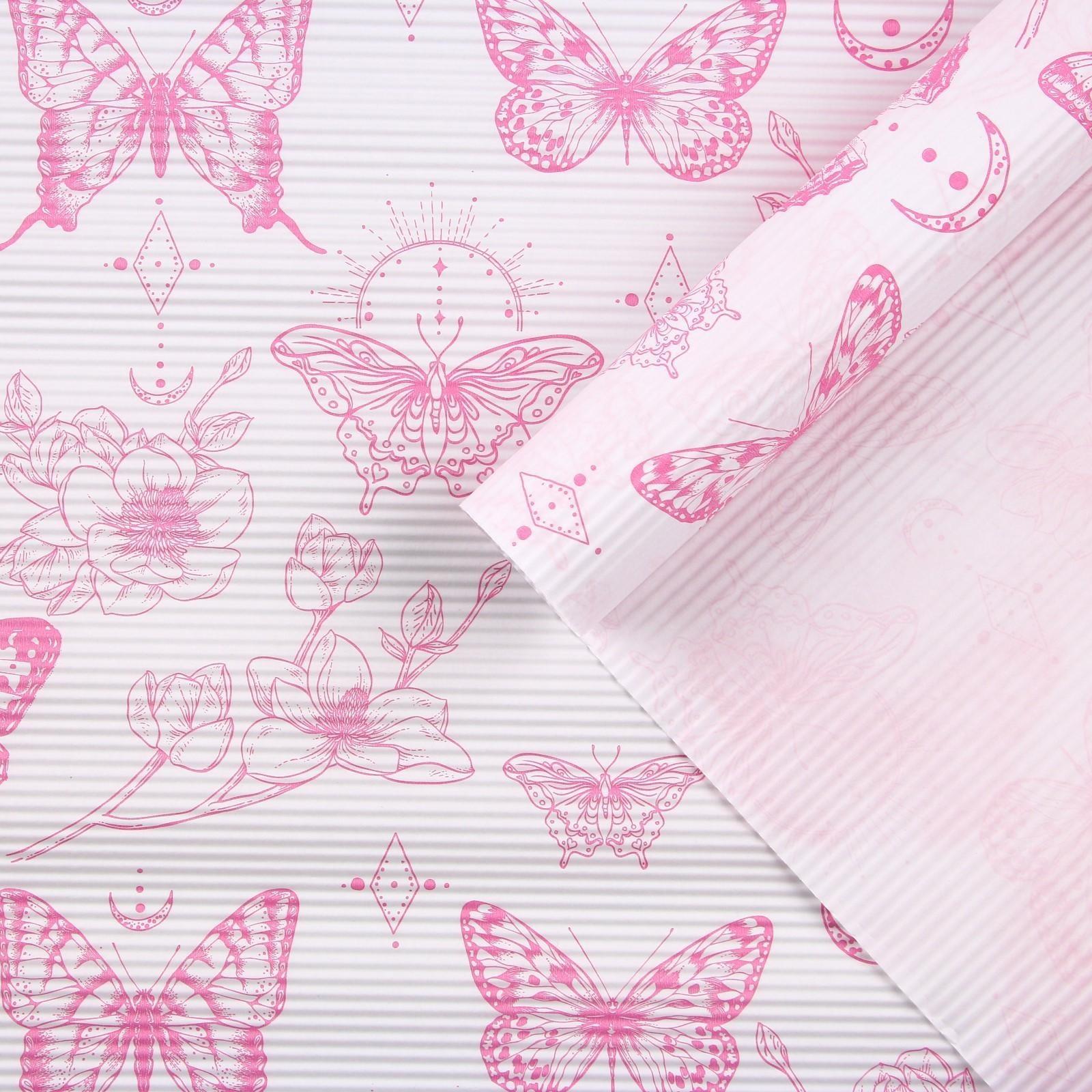 Бумага гофрированная в рулоне «Бабочки», 0,68 x 5 м