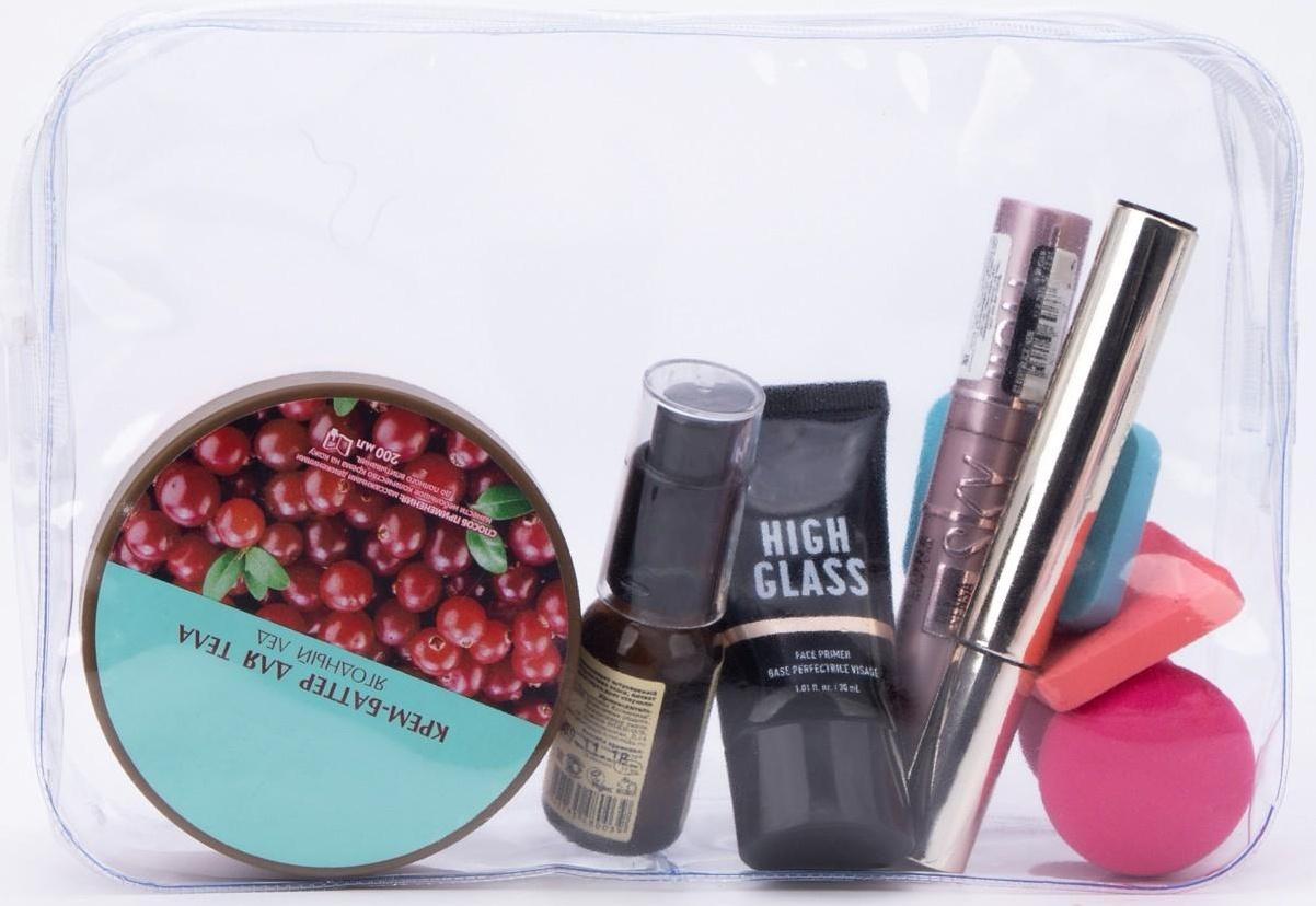 Косметичка на молнии, цвет прозрачный