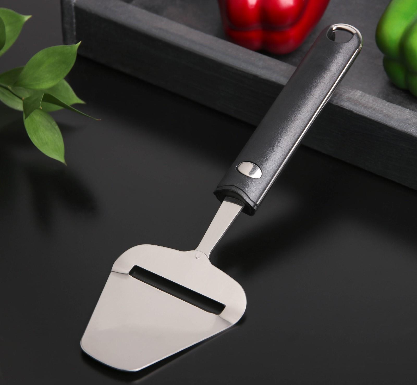 Нож-лопатка для сыра Bonjo, 25×7,7 см, рабочая часть 8,5 см, цвет чёрный