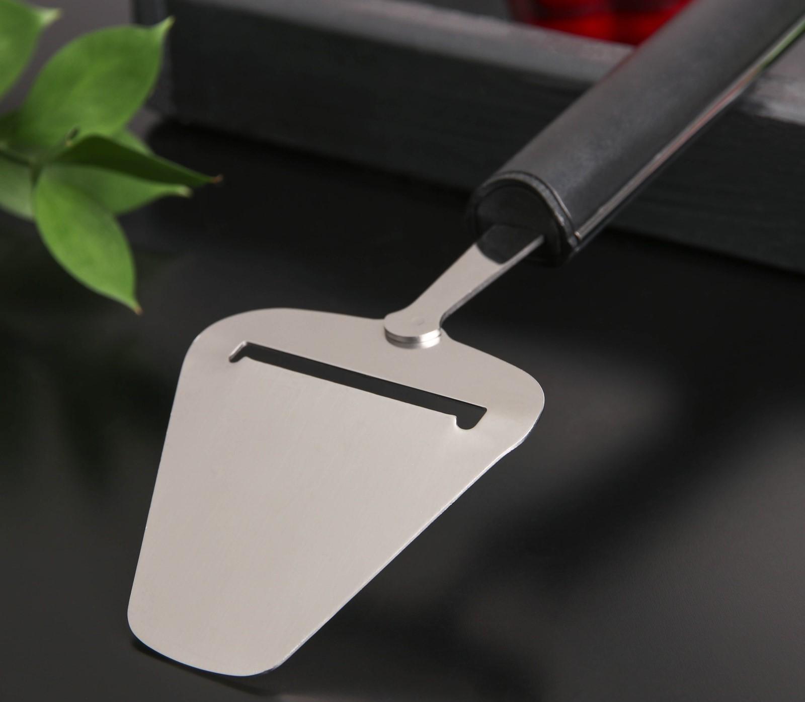 Нож-лопатка для сыра Bonjo, 25×7,7 см, рабочая часть 8,5 см, цвет чёрный