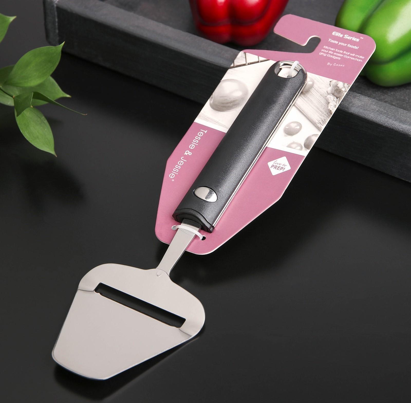 Нож-лопатка для сыра Bonjo, 25×7,7 см, рабочая часть 8,5 см, цвет чёрный