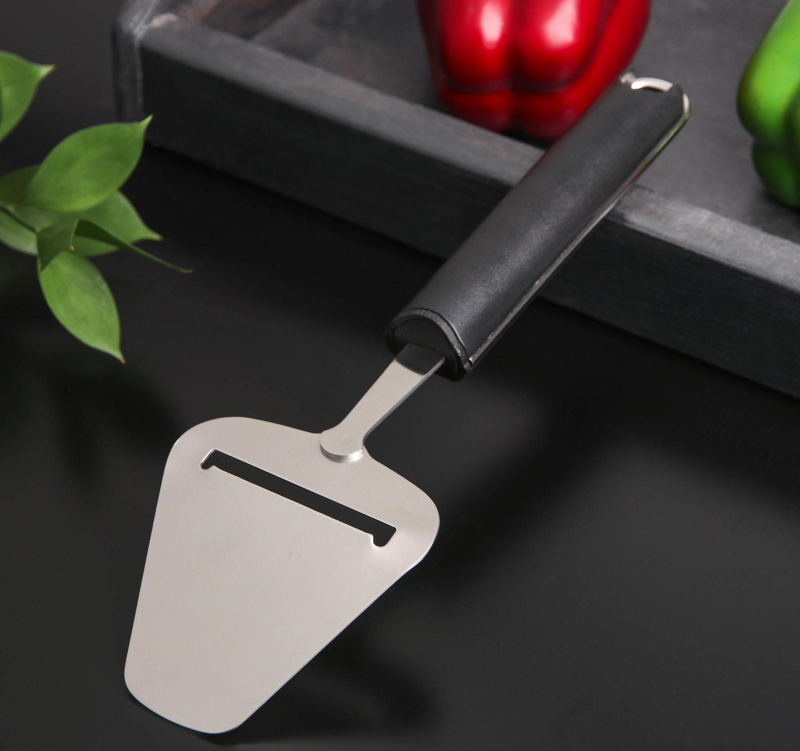 Нож-лопатка для сыра Bonjo, 25×7,7 см, рабочая часть 8,5 см, цвет чёрный