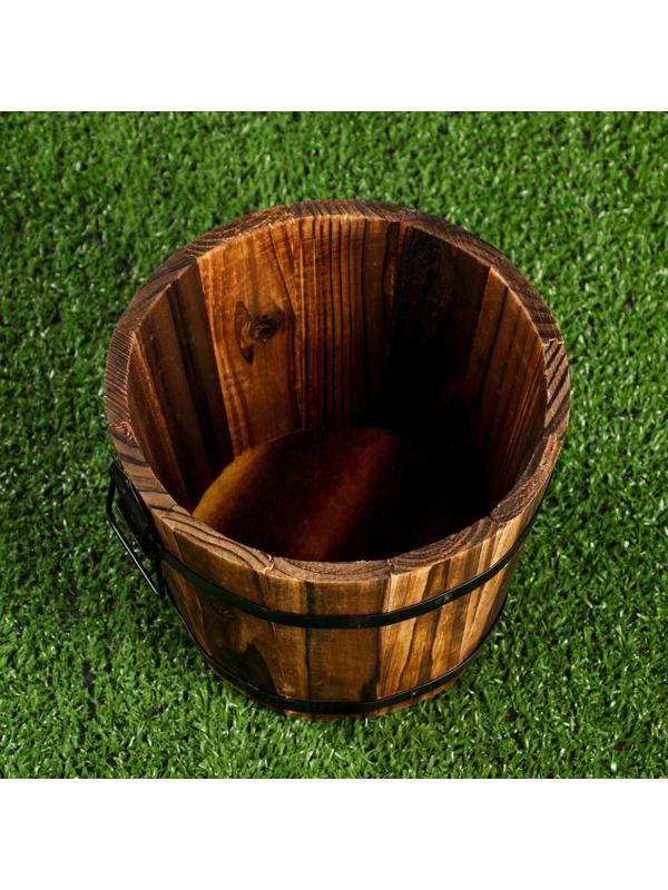 Набор деревянных кашпо, круглых 18х16х12см