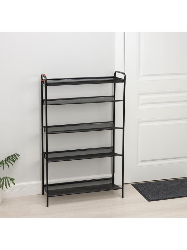 Подставка для обуви «Женева 25», 5 ярусов, 65×27×106 см, цвет чёрный