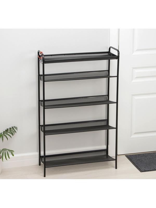 Подставка для обуви «Женева 25», 5 ярусов, 65×27×106 см, цвет чёрный