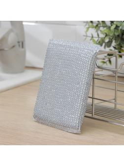 Губка для мытья посуды «Соты», с металлическим скрабером