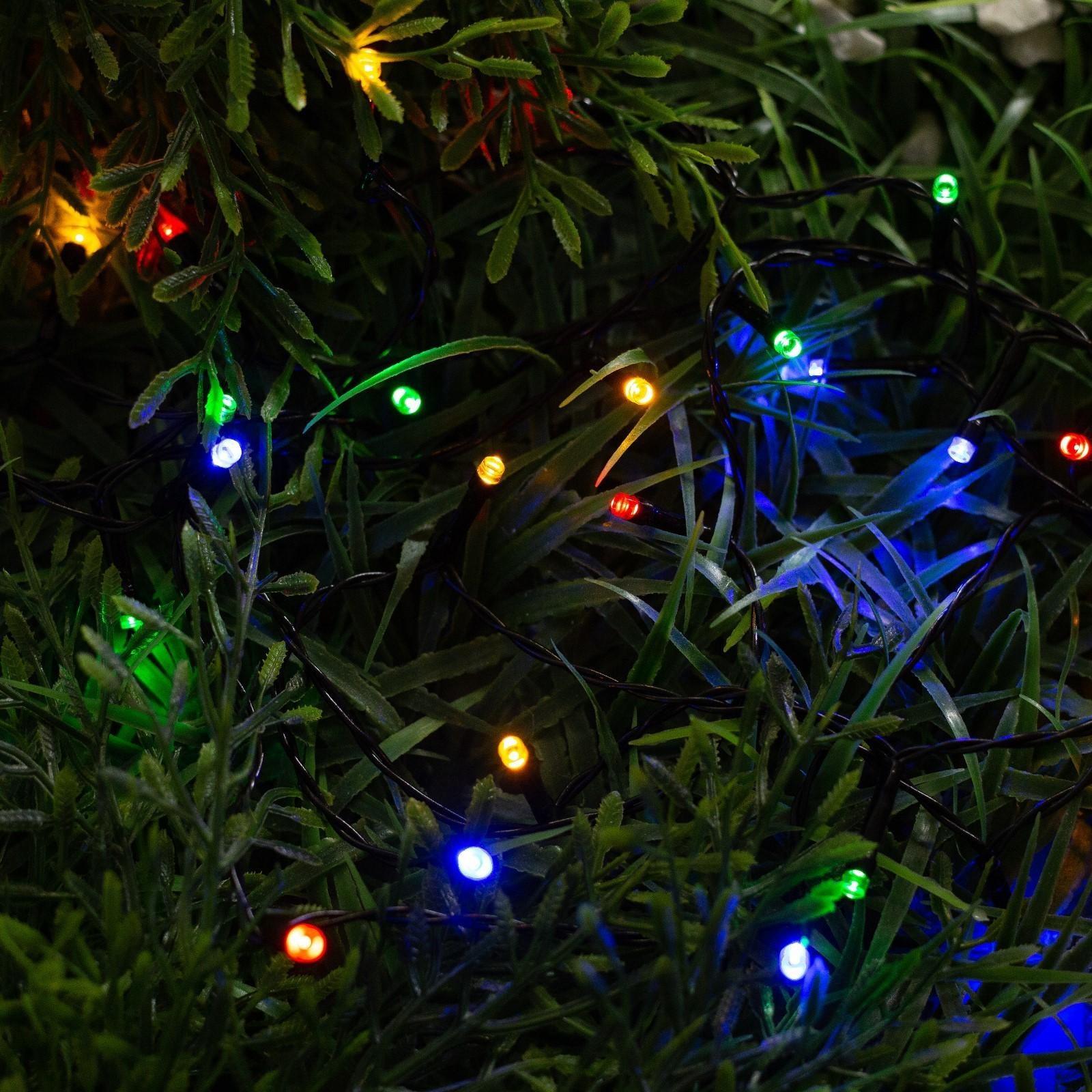 Гирлянда «Нить» 5 м, IP44, тёмная нить, 50 LED, свечение мульти, 2 режима, солнечная батарея