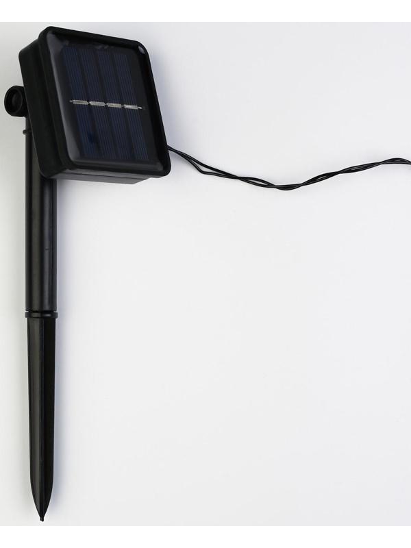 Гирлянда «Нить» 5 м, IP44, тёмная нить, 50 LED, свечение мульти, 2 режима, солнечная батарея