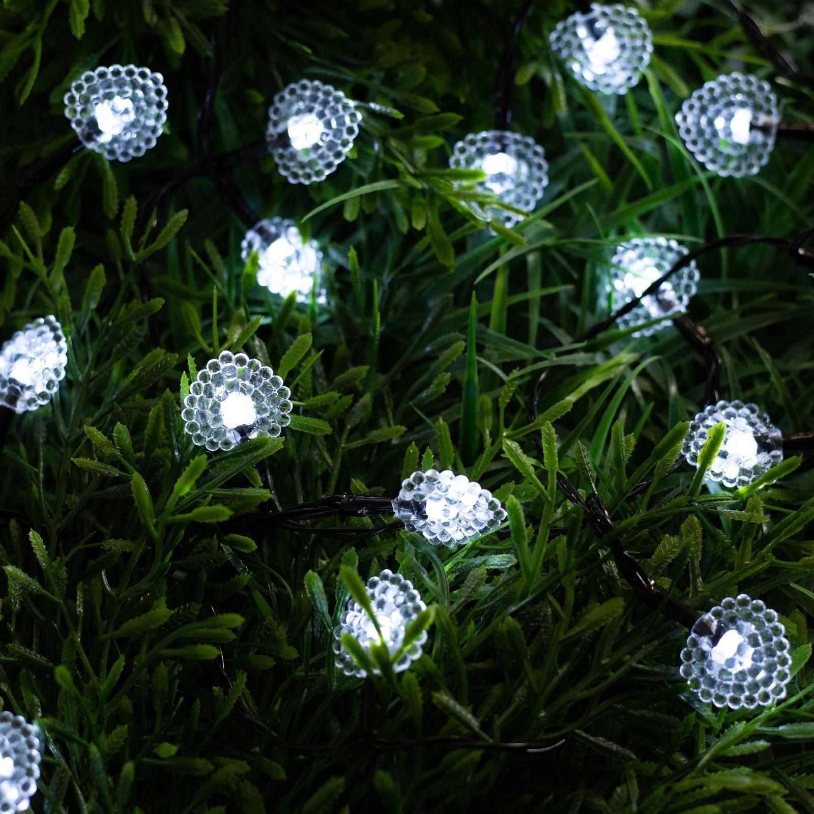 Гирлянда «Нить» 4.5 м с насадками «Сердца», IP44, тёмная нить, 30 LED, свечение белое, 2 режима, солнечная батарея