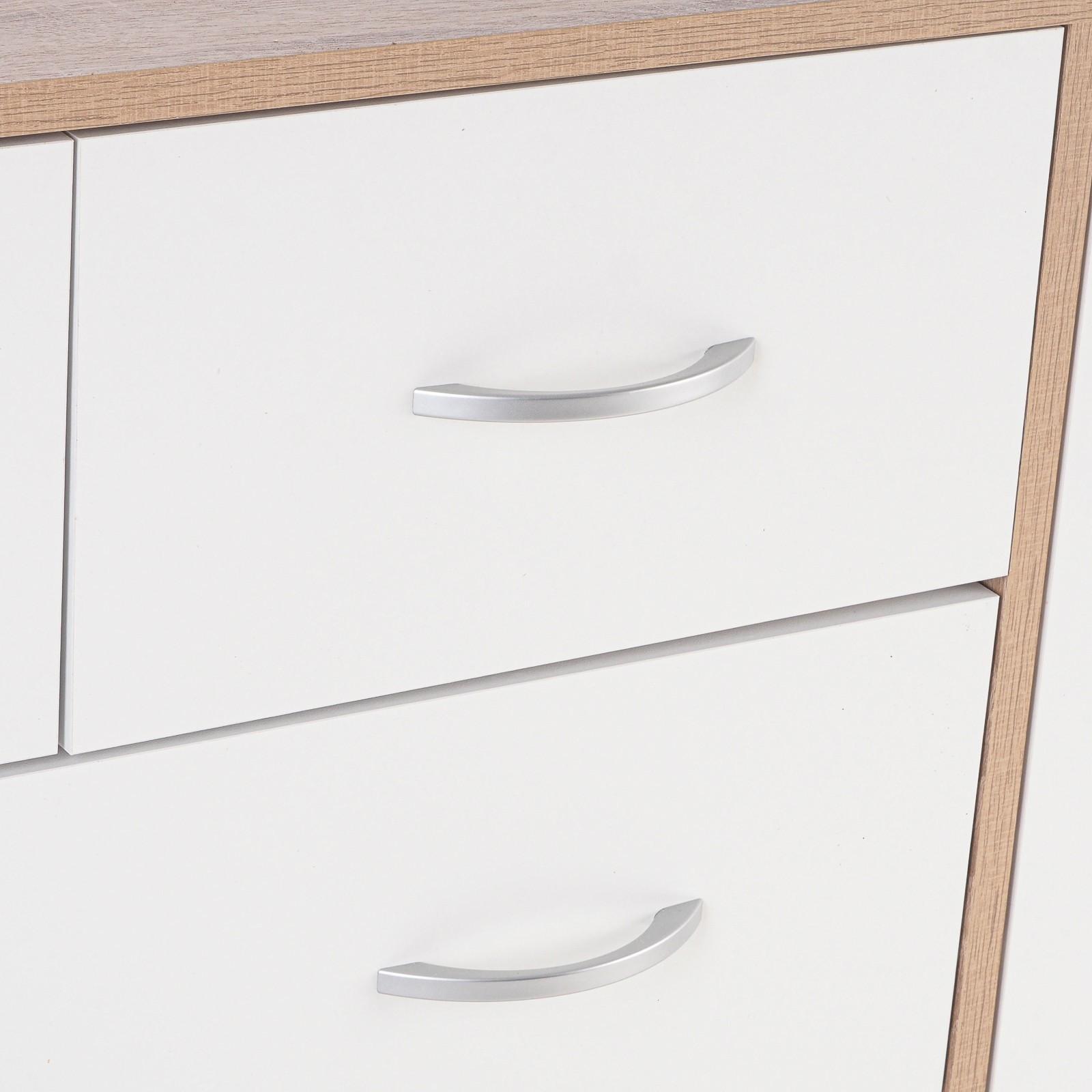 Комод 5 ящиков с дверью 1100х480х900 Дуб сонома/белый