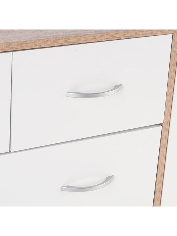 Комод 5 ящиков с дверью 1100х480х900 Дуб сонома/белый