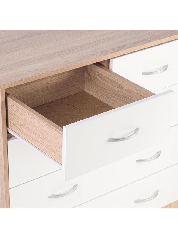 Комод 5 ящиков  900х480х800 дуб сонома/белый