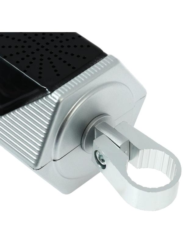 Портативная колонка BT/AUX/USB/MicroSD/FM, IP 65, крепление на руль, серебро