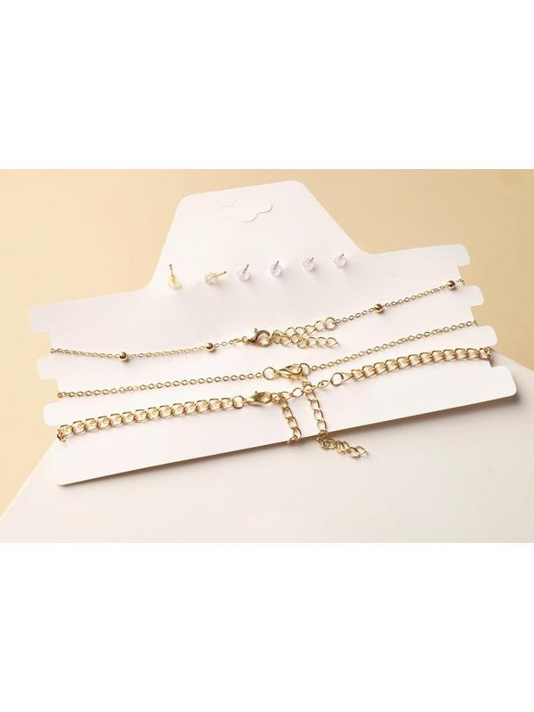 Набор: 3 колье, 3 пары пусет 