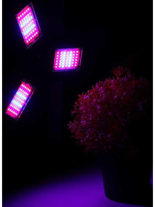 Фитолампа светодиодная, Е27, 26 Вт, 126 Led, 265 В, складная, биколорная