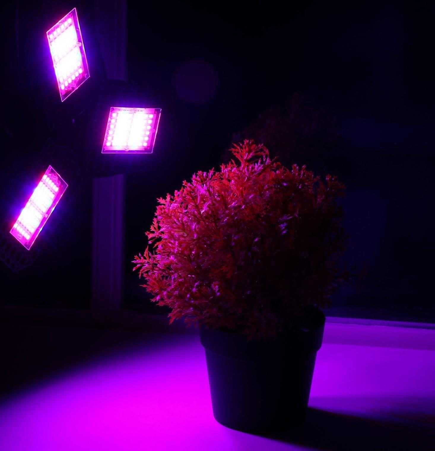 Фитолампа светодиодная, Е27, 30 Вт, 144 Led, 220 В, складная, биколорная