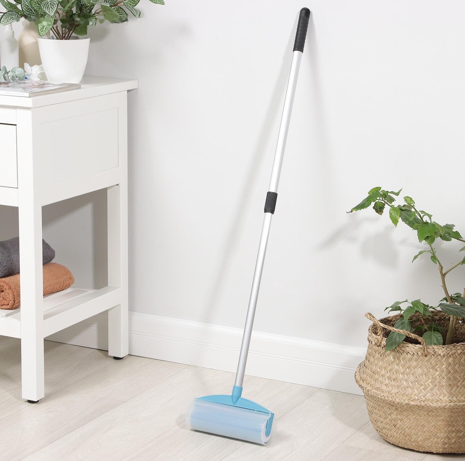 Силиконовый ролик для чистки мебели и уборки пола, алюминиевый черенок, 20×9×52(92) см