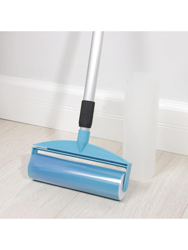 Силиконовый ролик для чистки мебели и уборки пола, алюминиевый черенок, 20×9×52(92) см