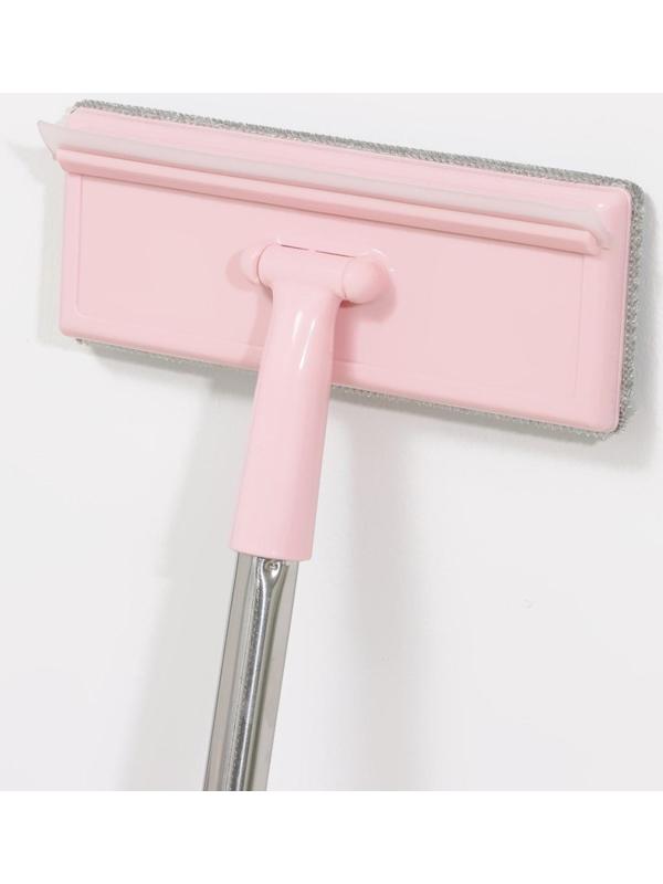 Окномойка с насадкой велюр, стальная телескопическая ручка, сгон силикон, 19×7×68(112) см, цвет МИКС