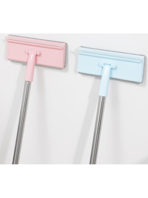 Окномойка с насадкой велюр, стальная телескопическая ручка, сгон силикон, 19×7×68(112) см, цвет МИКС