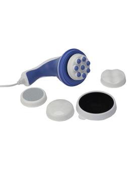 Массажер для тела Bradex KZ 0060 «Релакс», вибрационный, 5 насадок, сине-белый