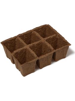 Торфяная кассета, 6 ячеек по 400 мл., 6 × 6 см., набор 3 шт.