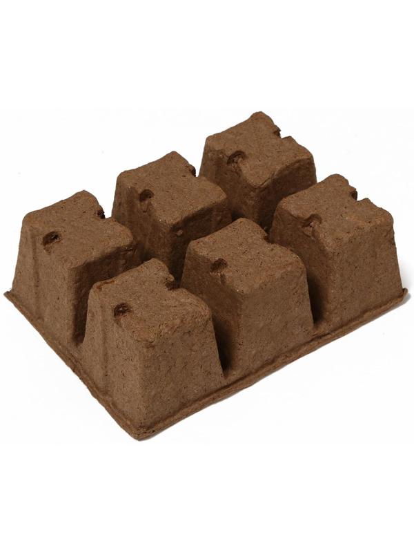 Торфяная кассета, 6 ячеек по 400 мл., 6 × 6 см., набор 3 шт.