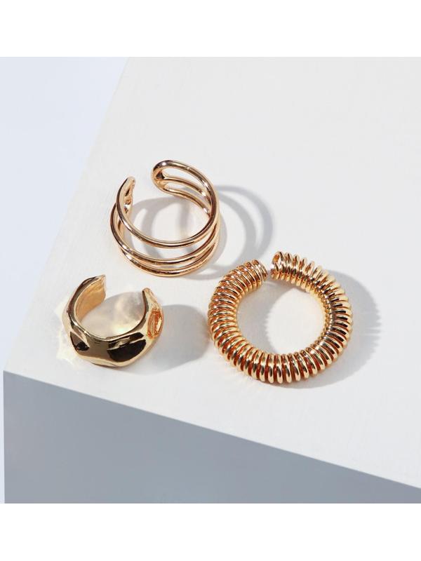 Набор серьги и каффа «Настроение», шнуры, цвет золото