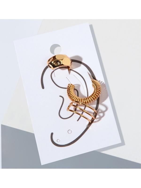 Набор серьги и каффа «Настроение», шнуры, цвет золото