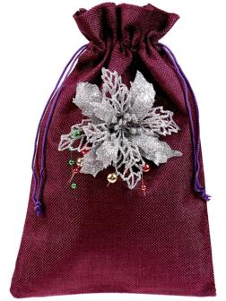 Мешок для подарков, «Цветок», блеск, размер: 19 × 27 см, МИКС