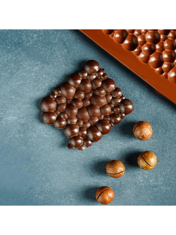 Форма для шоколада силиконовая Доляна «Воздушный», 21×10,1×1 см, силикон, ячейка 15,5×8 см, цвет шоколадный