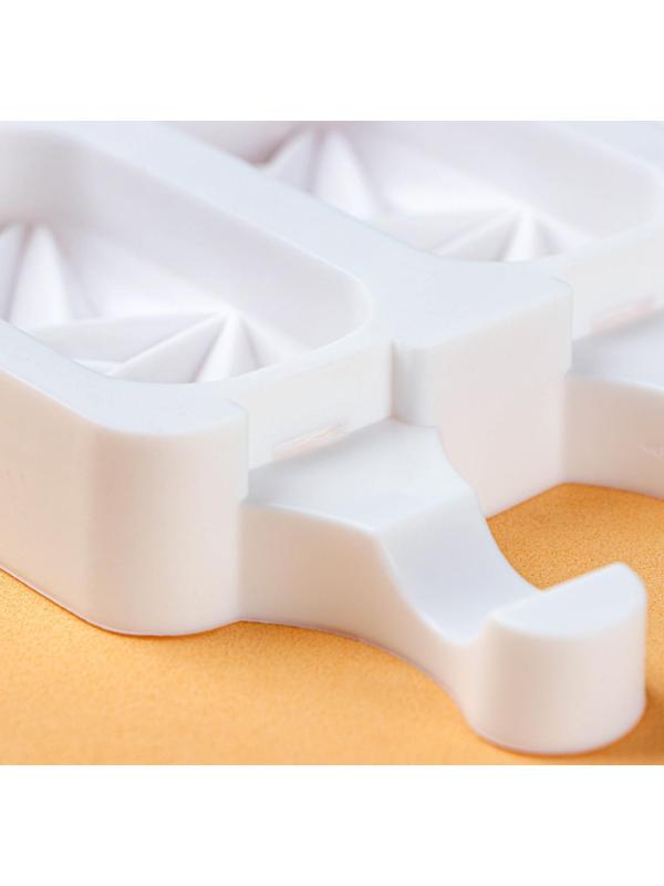 Форма для мороженого «Кристалл», 4 ячейки, 19×12,5×2,2 см, цвет белый