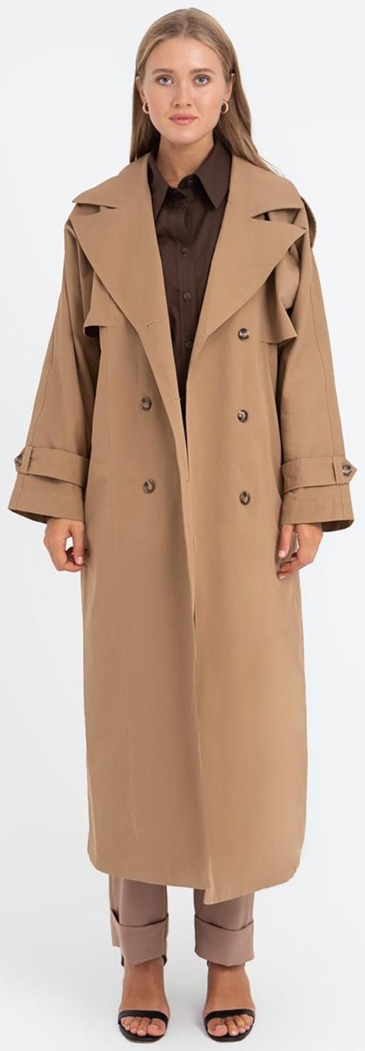 Плащ женский MINAKU: Casual Collection цвет бежевый, р-р 44