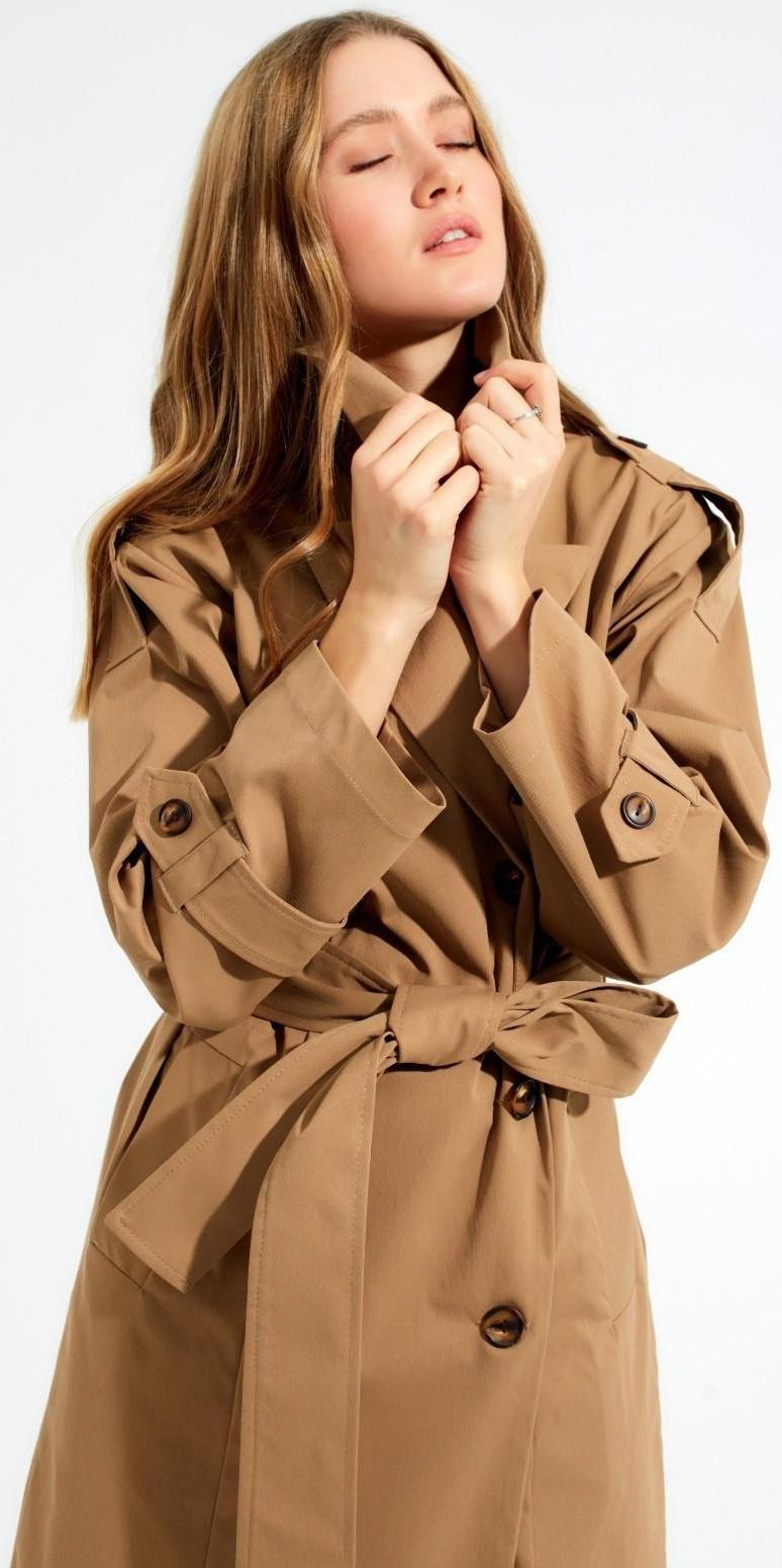 Плащ женский MINAKU: Casual Collection цвет бежевый, р-р 44