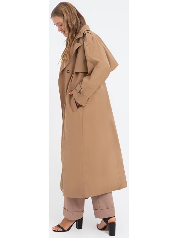 Плащ женский MINAKU: Casual Collection цвет бежевый, р-р 44